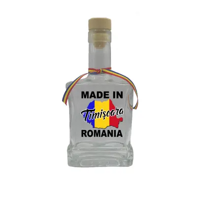 Made in timisoara romania, sticla cu mesaj plata, 250 ml, model divgs179 06 02